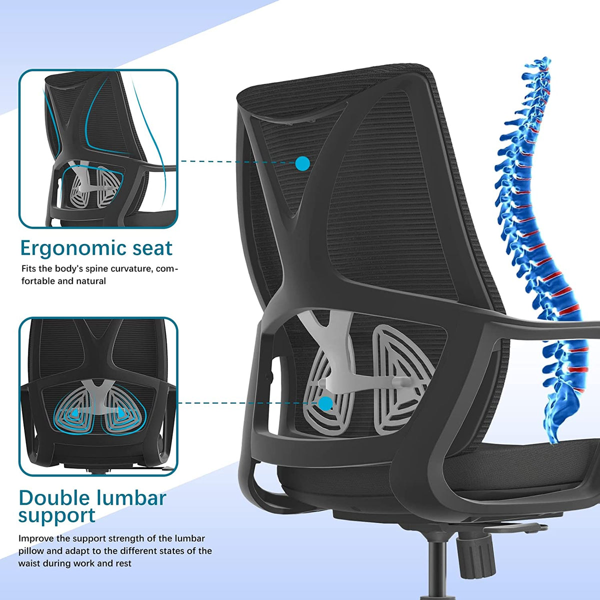 94060 by Lifeform Furniture - Lifeform Executive Adjustable Lumbar Support