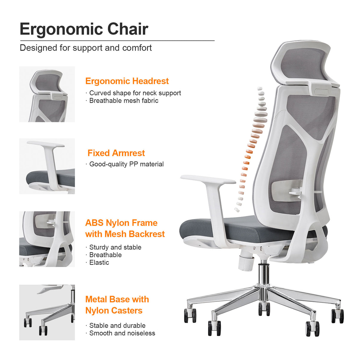 Ergo curve plus online all mesh office chair