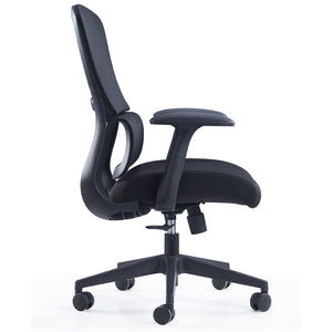 VOFFOV® Middle Back Office Chair with Lumbar Support,Black