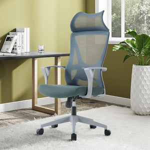 VOFFOV® Office Chair with Headrest Lumbar Support Armrest