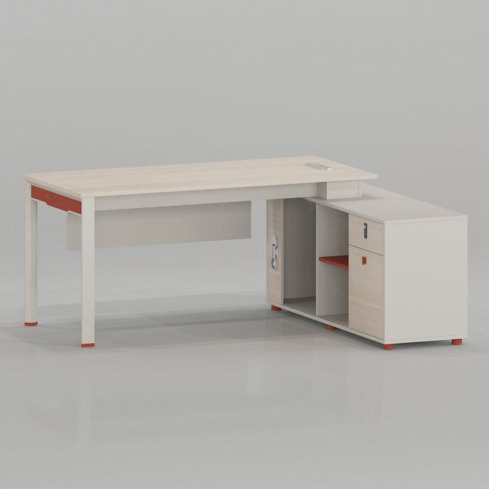 VOFFOV® Modern L-Shaped Computer Desk with File Storage Solutions