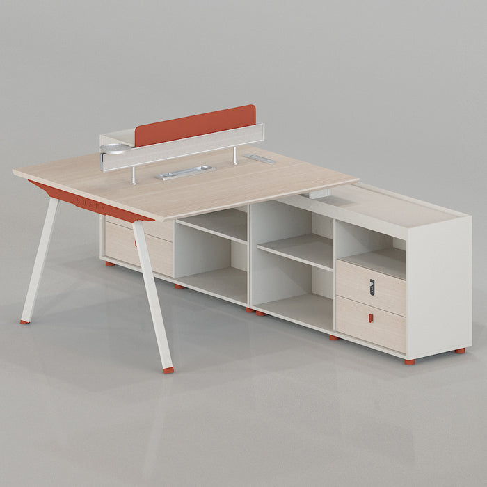 VOFFOV® Two Persons Workstation with Storage Unit