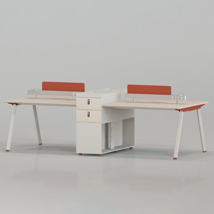 VOFFOV® 4 Person Workstation with Drawers